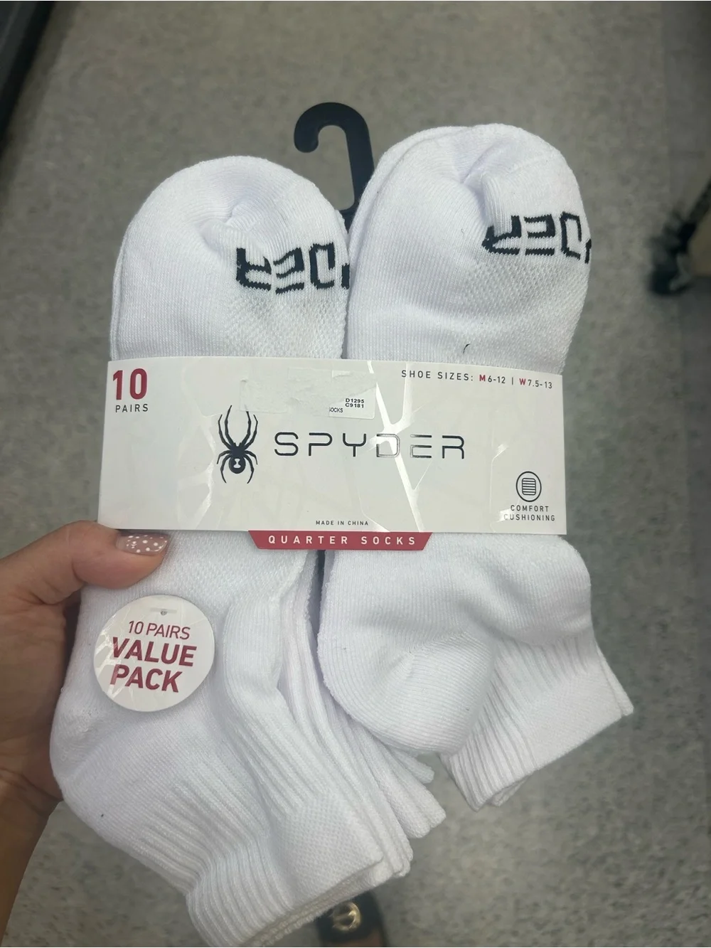 Spyder White Athletic Quarter Socks 10-Pack